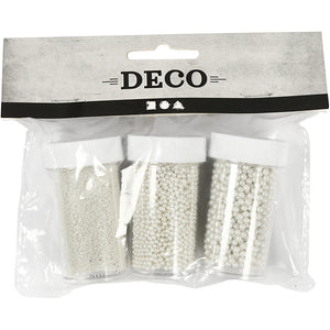 Mini Glass Beads ohne Loch 0-6-0,8 + 1,5-2 + 3mm 3 Dosen