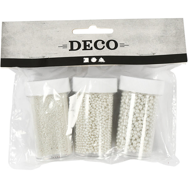 Mini Glass Beads ohne Loch 0-6-0,8 + 1,5-2 + 3mm 3 Dosen