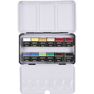 Art Aqua Aquarellfarben Wasserfarben 12 Farben Kasten