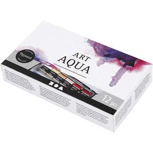 Art Aqua Aquarellfarben Wasserfarben 12 Farben Kasten