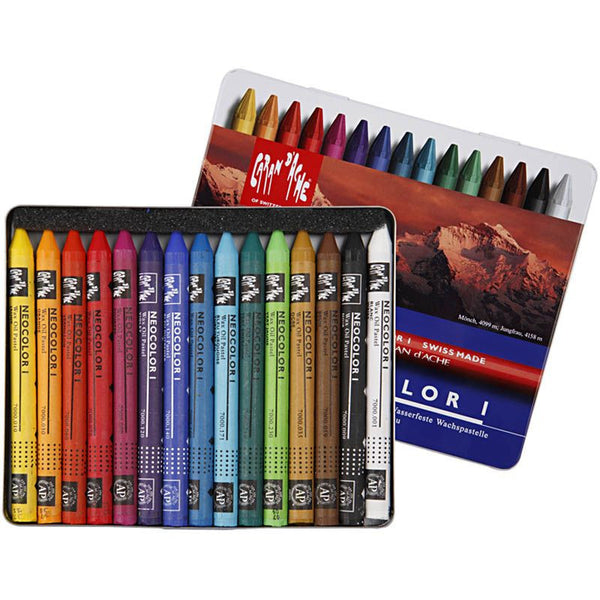 Caran D´Ache Neocolor Wachspastelle wasservermalbar 15 Stifte