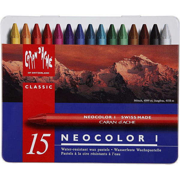 Caran D´Ache Neocolor Wachspastelle wasservermalbar 15 Stifte