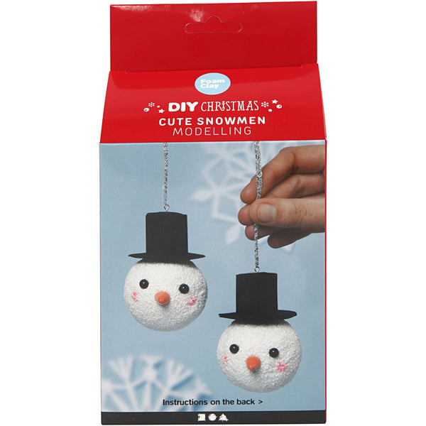 Bastelset Weihnachten Niedliche Schneemänner zum Modellieren 14 teilig