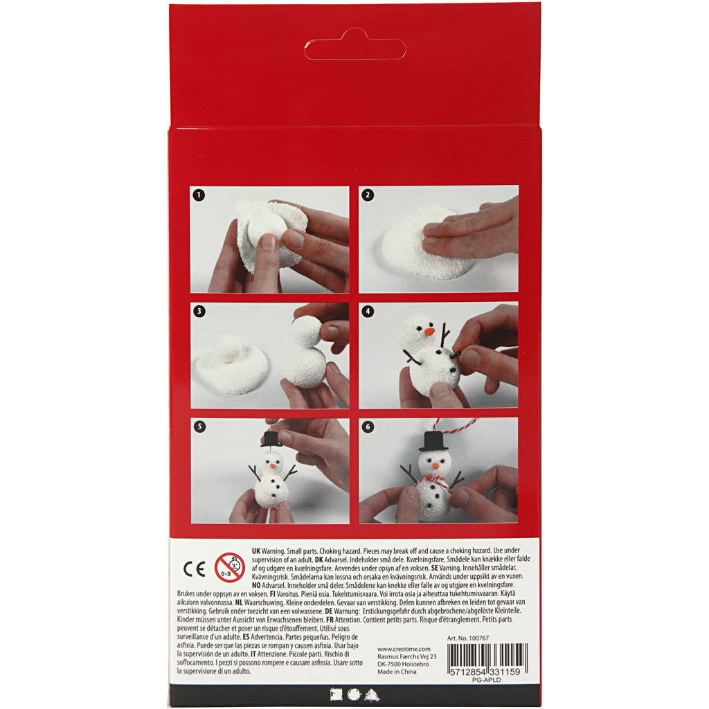 Bastelset Weihnachten Lustige Schneemänner zum Modellieren 23 teilig