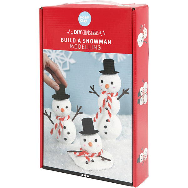 Bastelset Weihnachten Build a Snowman zum Modellieren 45 teilig