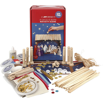Bastelset Weihnachten Krippe A Child is born Nativity Scene
