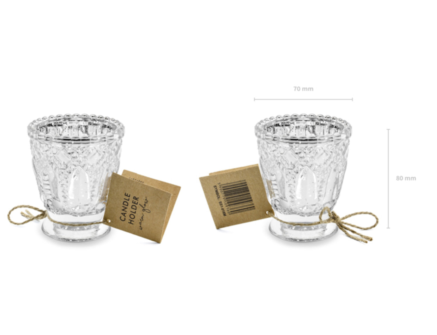 Kerzenhalter silber 7x8cm Windlichtglas 1 Stück