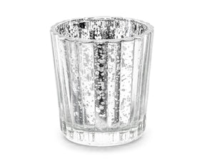 Candle Holder Kerzenhalter silber 5,5x6cm Windlichtglas 1 Stück