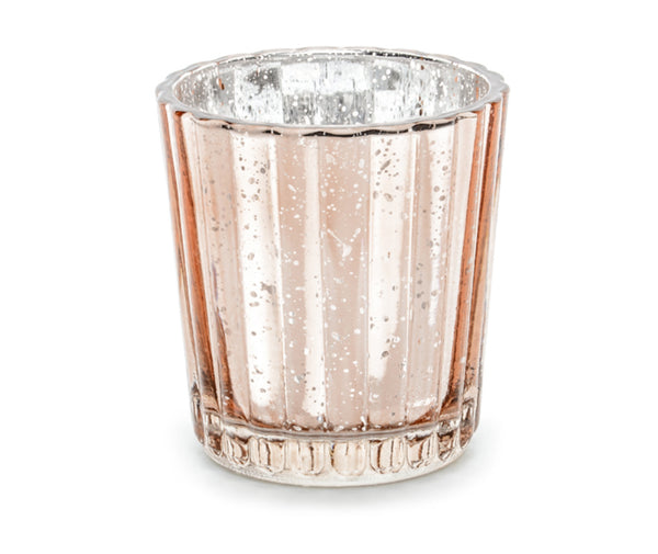 Candle Holder Kerzenhalter roségold 5,5x6cm Windlichtglas 1 Stück