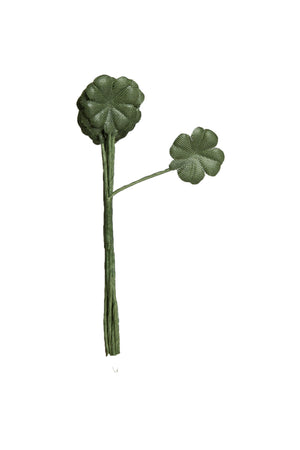 Mini-Vierklee Glücksklee 1x1cm auf Drahtstiel 12 Stück