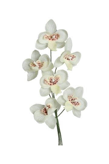 Mini-Orchidee Blüte am Stiel creme 2,5cm 6 Stk./Bund