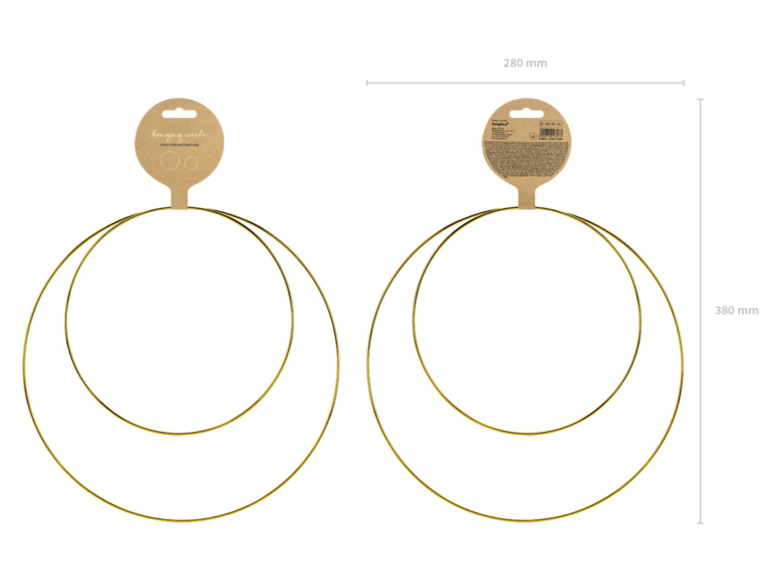 Metallringe gold mit Öse 2 Stück 20cm 28cm