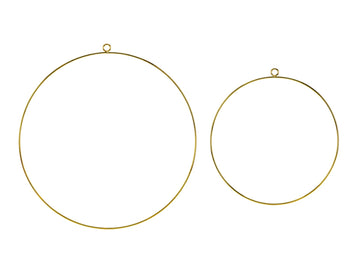 Metallringe gold mit Öse 2 Stück 20cm 28cm