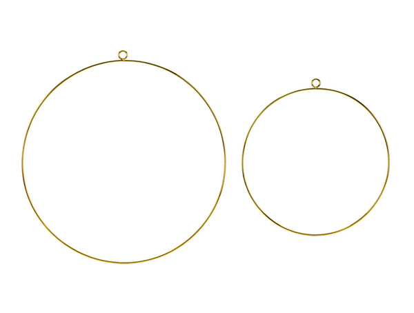 Metallringe gold mit Öse 2 Stück 20cm 28cm