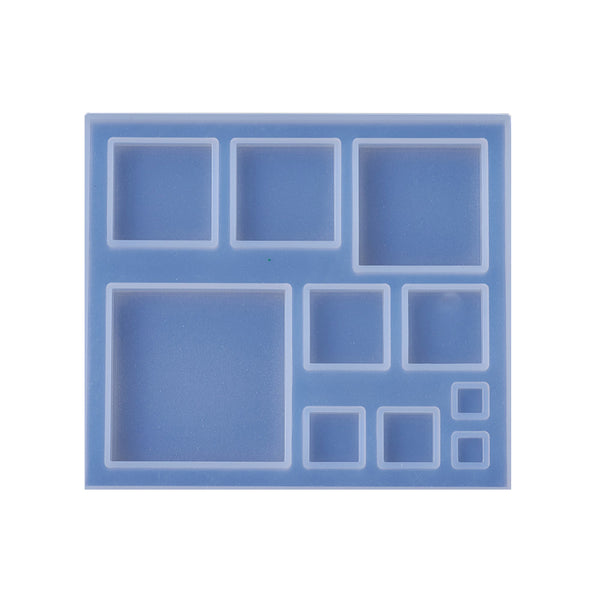 Silikongießform Quadrate verschiedene Größen 8,5x8x0,5cm