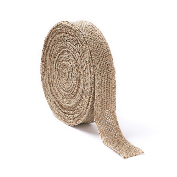 Juteband genähter Rand 25mm 10m/Rolle