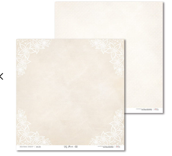 Lily Flower 30x30cm Scrapbooking-Papier Set 6 Blätter