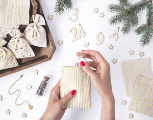 DIY Adventkalender 24 Baumwollbeutel + Nummern