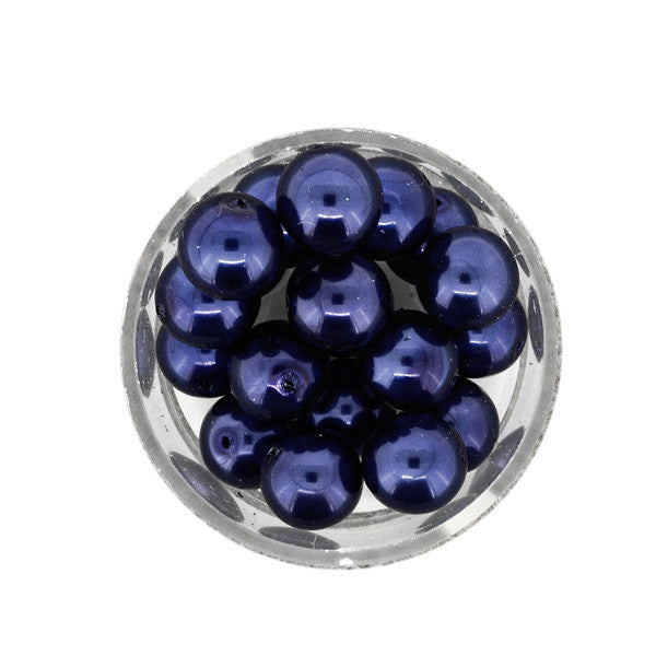 Glaswachsperlen dunkelblau 10mm 25 Stück/Dose