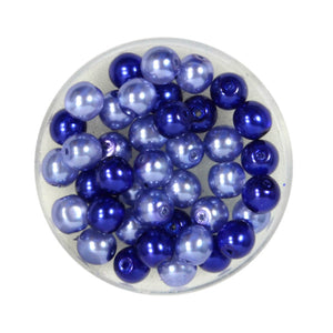 Crystal Renaissance Perle Blau-Töne 6mm Loch 0,80mm 40 Stück