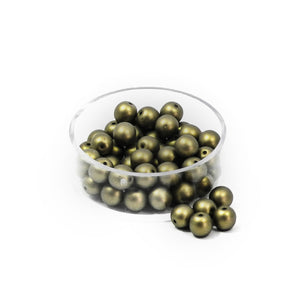 Glasperle Schimmer oliv 6mm 45 Stück