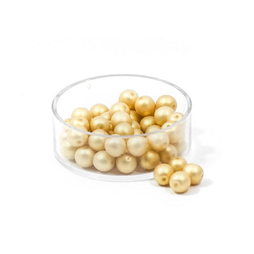 Glasperle Schimmer beige 6mm 45 Stück