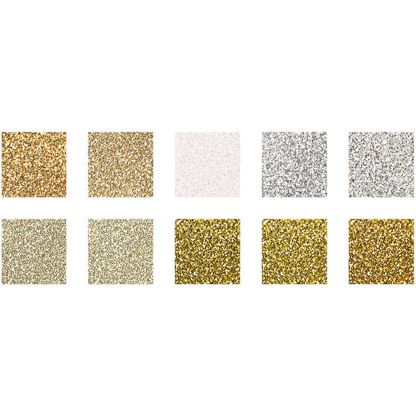 Paper Poetry Glamour Mix Glitterpapier Block 180g/m² A4 10 Bögen