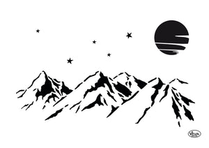 Universal-Schablone Berge Mountains Stencil A4 20x30cm
