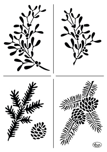 Universal-Schablone Weihnachtsgrün A4 20x30cm Weihnachtsgrün-Schablone