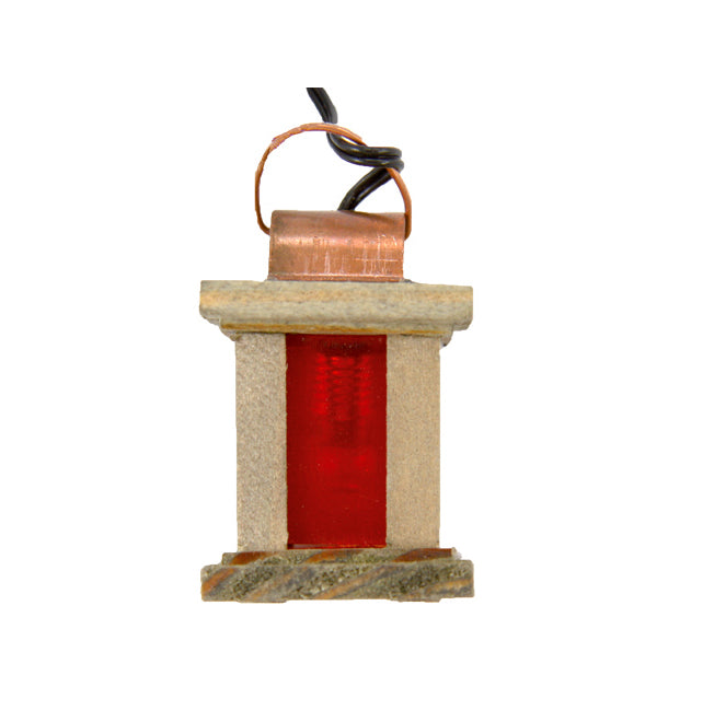 Krippen-Beleuchtung Laterne rot aus Holz E5 4cm