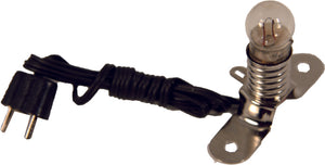 Lampenhalterung klare Glühlampe E5 Stegfassung Kabel 50cm und Doppelstecker (Schwarz)