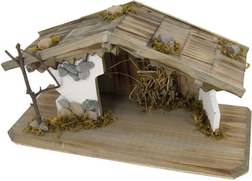 Krippenstall Stall Inzell 37x15x20,5cm Weihnachtskrippe alpenländisch