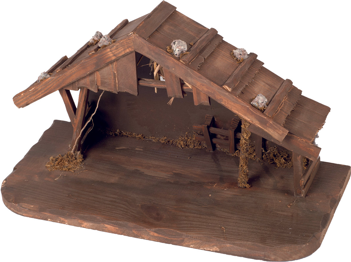 Krippenstall Bern Holz dunkel 39x18,5x20,5cm