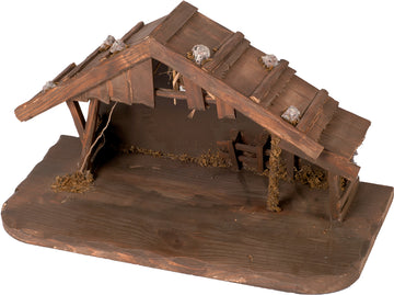 Krippenstall Bern Holz dunkel 39x18,5x20,5cm