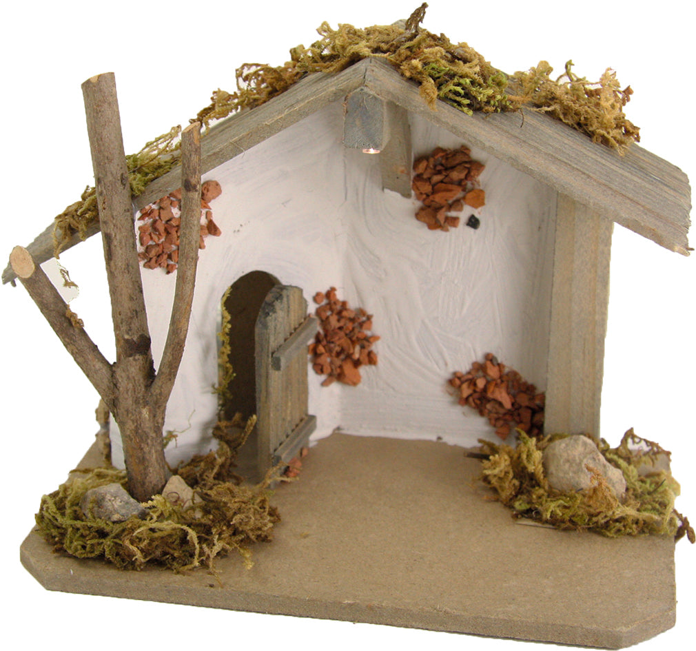 Krippenstall Edeldo mit Licht 13x17x10cm