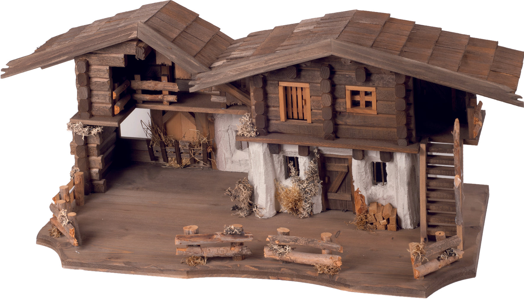 Krippenstall Chiemgau gebeizt 80x40x36cm