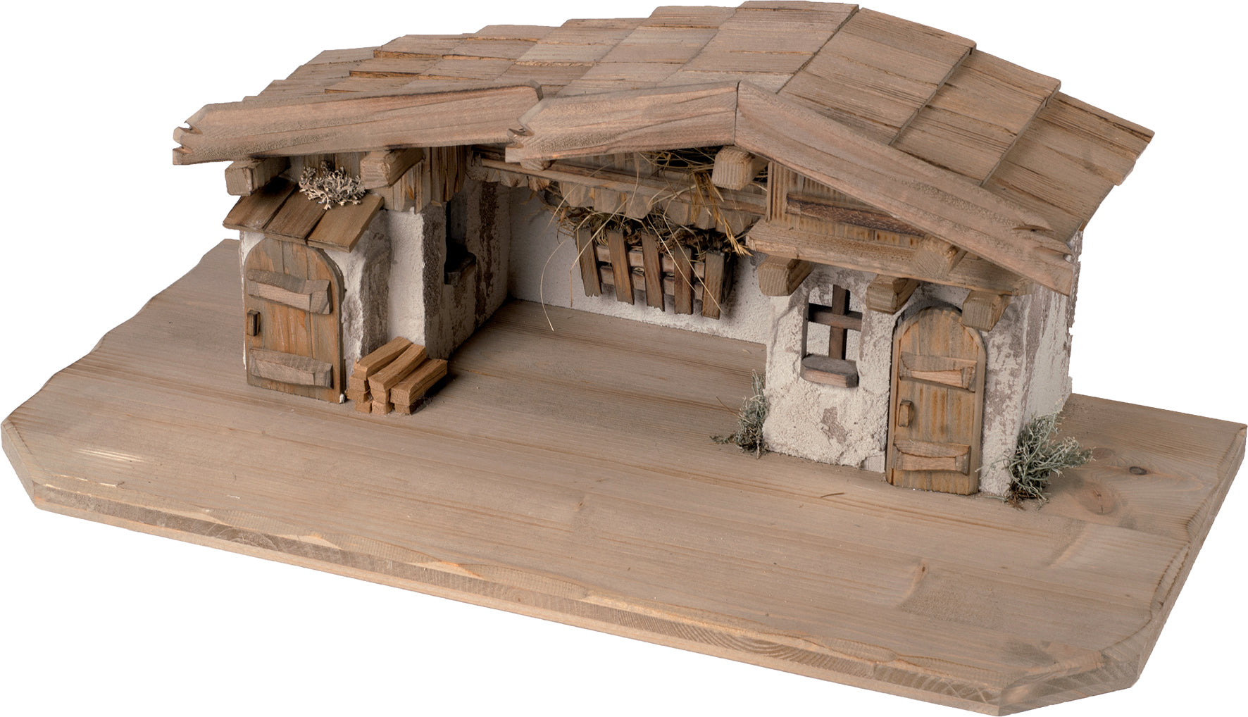 Krippenstall Königssee alpenländisch 58x29x23cm für 8-10cm Krippenfiguren