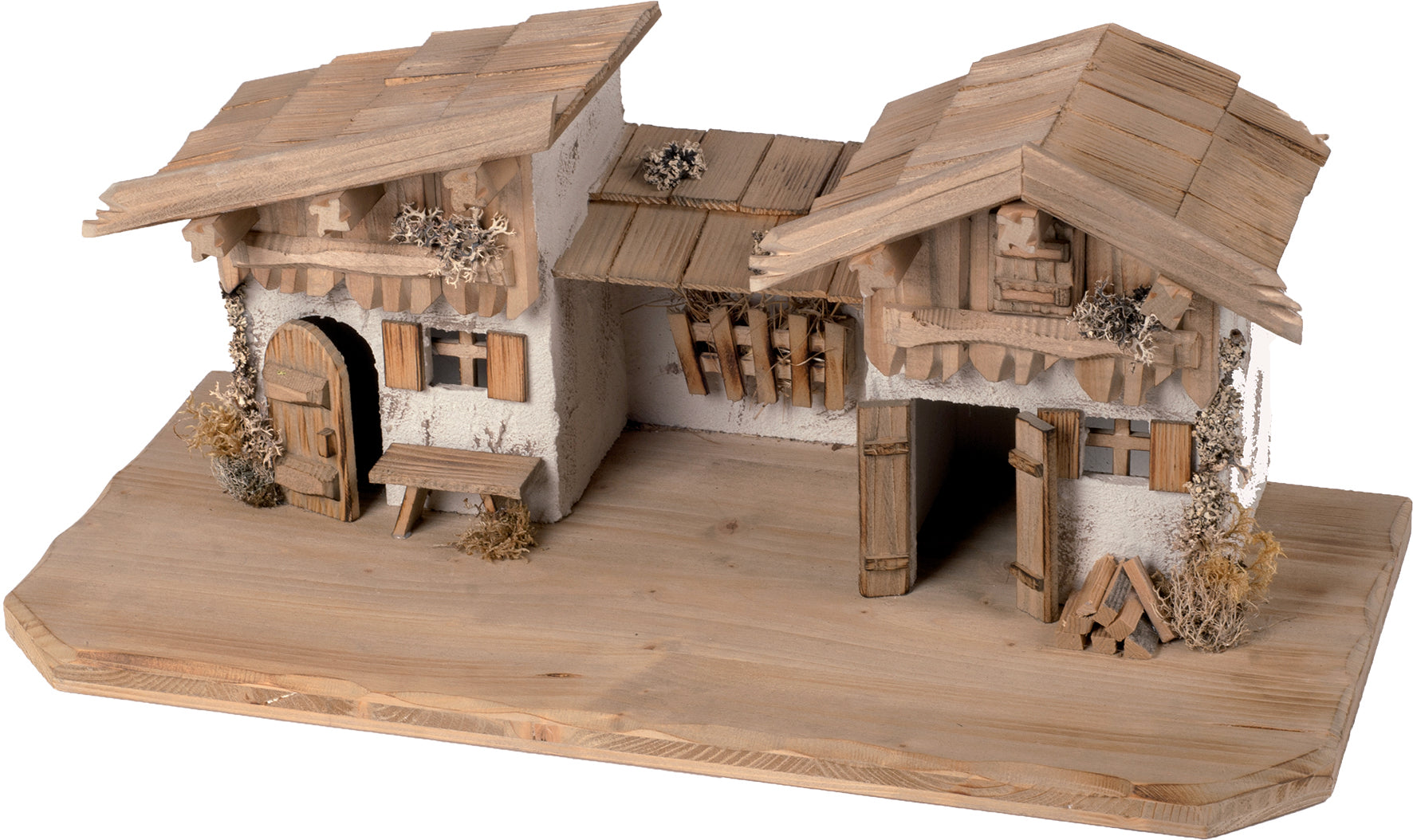 Krippenstall Garmisch 58x29x25cm Weihnachtskrippe