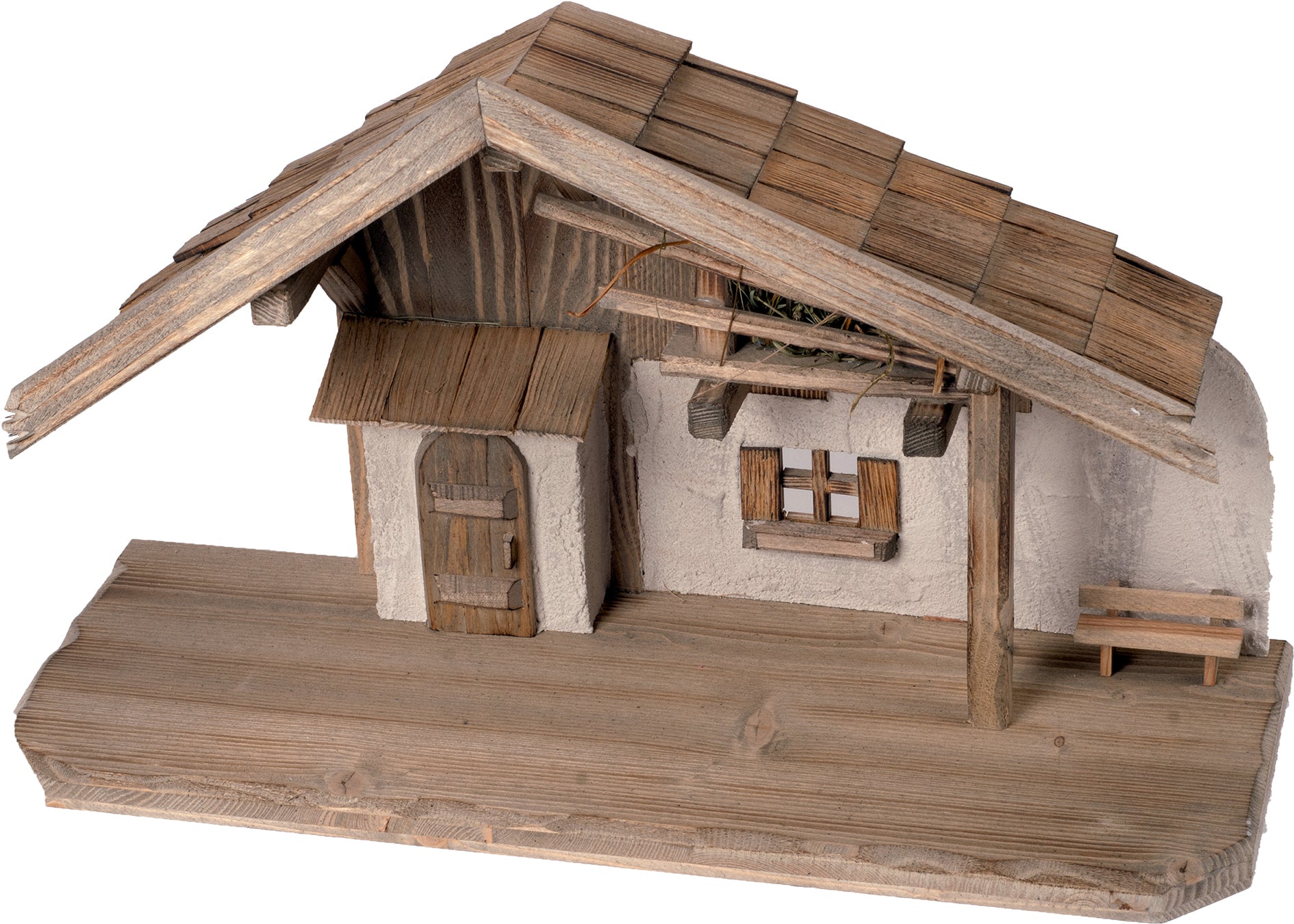 Weihnachtskrippen-Stall Ramsau traditionell 55x21x32cm