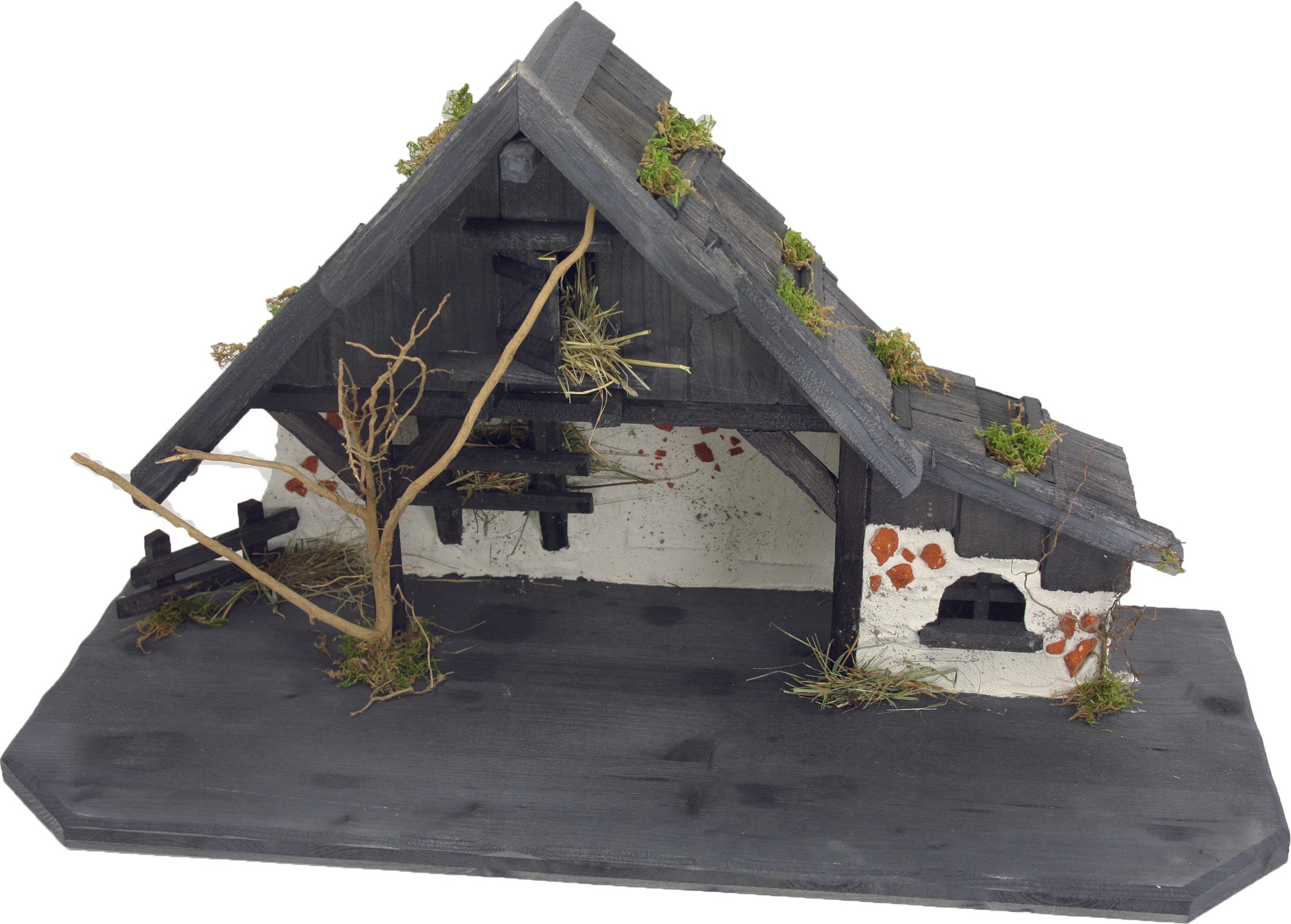 Stall Brixen 70x30x39cm bebeizt Weihnachtskrippe