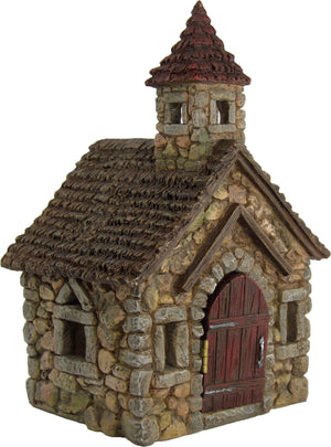 Miniatur-Kirche Natursteinoptik 21,5cm Kunststein