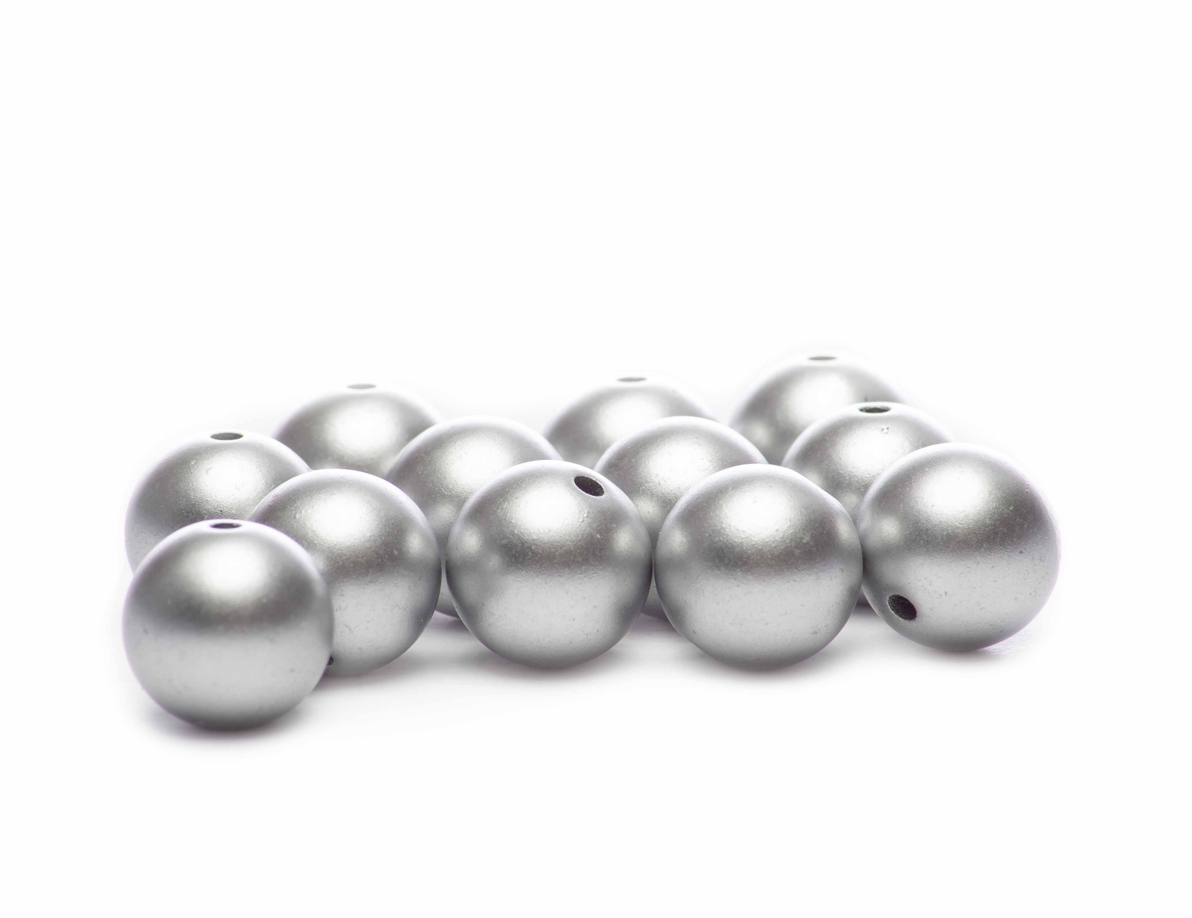 Acrylperlen Kugel silber matt