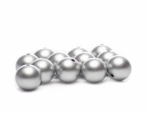 Acrylperlen Kugel silber matt