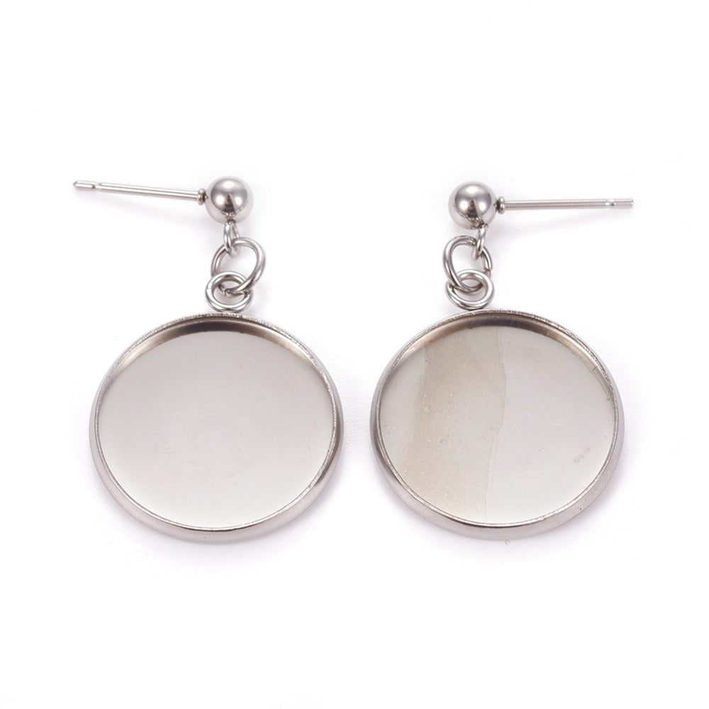 Ohrstecker Modellierwanne Schmuckkessel Edelstahl 304 Innendurchmesser 18mm 2 Stück