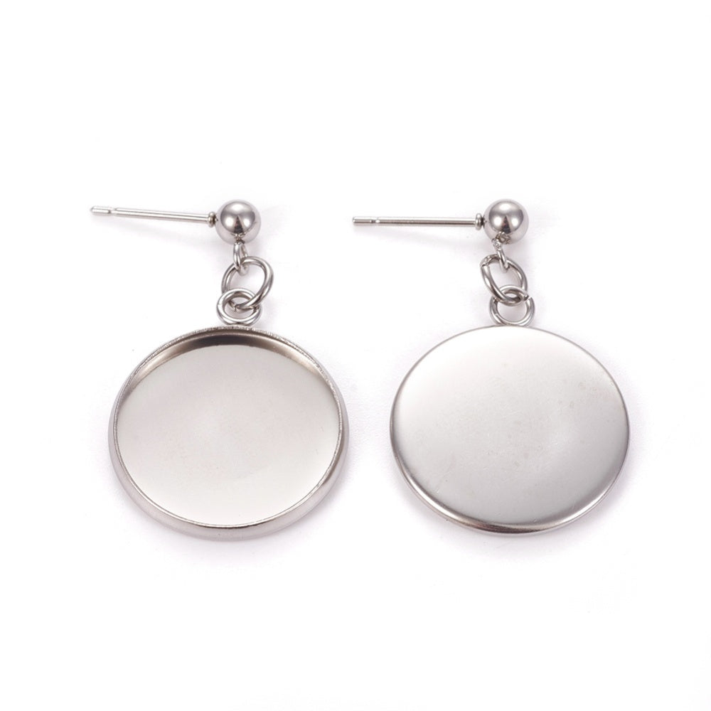 Ohrstecker Modellierwanne Schmuckkessel Edelstahl 304 Innendurchmesser 18mm 2 Stück