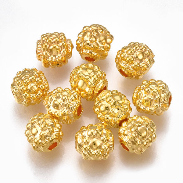 Acrylperle gold mit Relief 8mm 24 Stück
