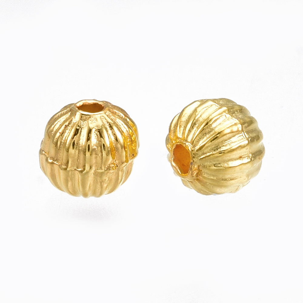 Wachsperlen Kugel 4mm gerillt gold 200 Stück