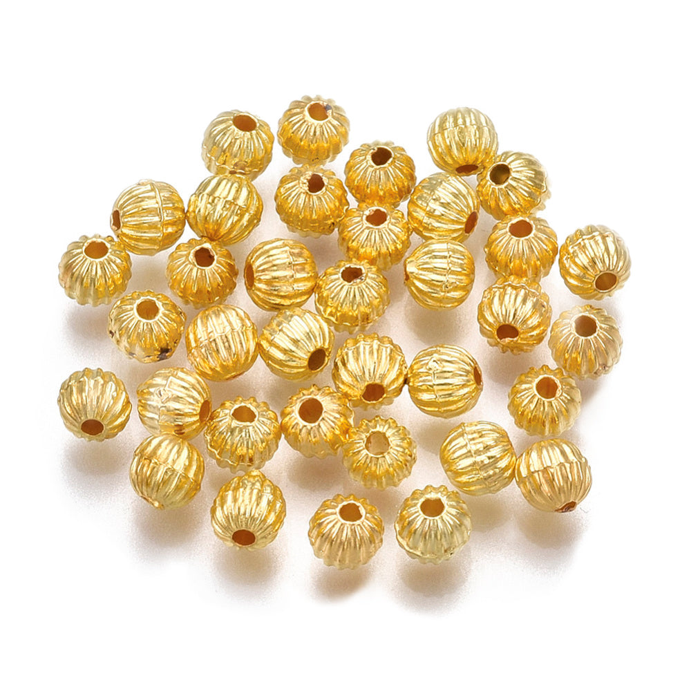 Wachsperlen Kugel 4mm gerillt gold 200 Stück