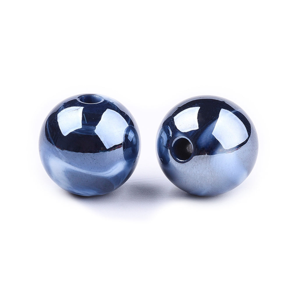 Acrylperle 16mm dunkelblau Imitation Cloud Style perlmutt Loch: 3mm 1 Stück