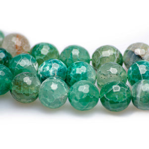 Achat-Perle Agate facettiert grün gefärbt 16mm Loch 2mm 1 Stück